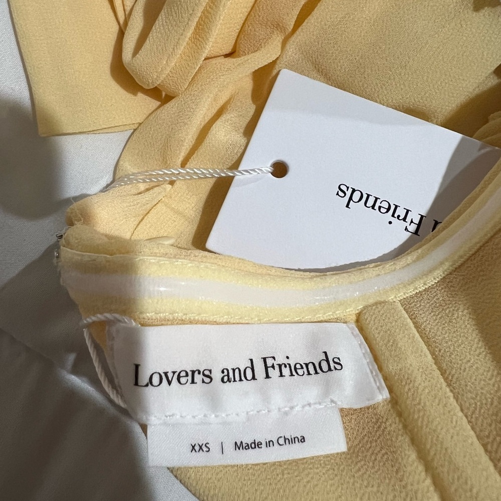 NEW Lovers and Friends x Emma Rose Soleil Gown Butter Yellow Formal Scarf Maxi - Picture 4 of 4